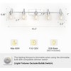 Chrome Bathroom Vanity Light Fixtures - Wall Mount Over Mirror with Hammered Glass Shade E26 Socket - Stylish Lighting for Bathroom and Hallway - 2 of 4