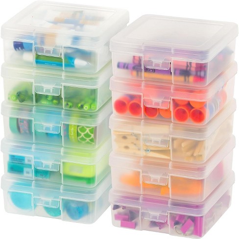 Iris Usa 10 Pack Small Plastic Hobby Art Craft Supply Organizer Storage  Containers With Latching Lid, For Pencil, Crayon, Ribbons, Wahi Tape,  Beads, : Target