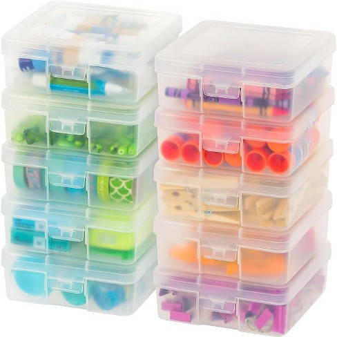 Iris Usa 10 Pack Small Plastic Hobby Art Craft Supply Organizer Storage  Containers With Latching Lid, For Pencil, Crayon, Ribbons, Wahi Tape, Beads,  : Target