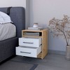 ChicFurnit Nightstands Modern End table Nightstand Side Table Bedside Table with Two Drawers Storage for Bedroom, Beige, 14.7"*15.7"*19.9" - 3 of 4