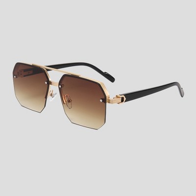 Anna-Kaci Women's Chic Trimmed Octagon Polarized Sunglasses UV400 Protection