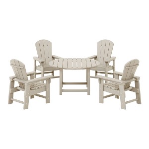 WestinTrends Malibu Kids 5-Piece HDPE Outdoor Patio Round Dining Table and Chairs Set - 1 of 4