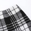 Women's High Waist Plaid Skirt - Wool Blend Bodycon Pencil Mini Skirt Black - 3 of 4