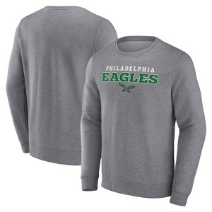 NFL Philadelphia Eagles Men's Gray Long Sleeve Crew Fleece Sweatshirt - 1 of 3