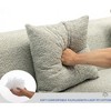 128" Round Fiber Boucle L-Shaped Modular Sectional Sofa, 3-Seater, 5 Pillows - 4 of 4