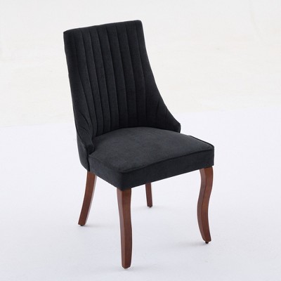 NicBex Dining Chair Set of 2 Modern Farmhouse Linen Fabric Upholstered Accent Chair with Solid Wood Legs and High Backrest for Dining Room