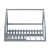 Ridstar 56.8 in. W Full Size Wood House Bed Frame with Window and Fence-Gray - 4 of 4