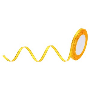 Unique Bargains Double Face Wide Satin Ribbon with Gold Edges for Wedding Bouquet - 1 of 4