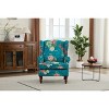 ORRD Floral Yellow Accent Chair – Comfy Upholstered Armchair with Retro Wood Legs - 2 of 4
