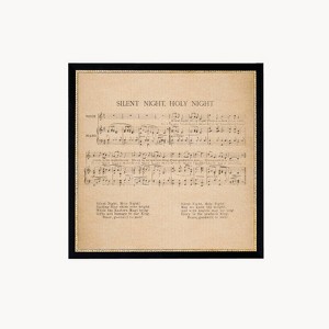 15" x 15" Silent Night Sheet Music Black with Gold Dot Frame Wall Canvas - Petal Lane - 1 of 3