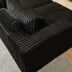 87" Oversized Sectional Lounge Chaise, No Assembly Required, Cloud Plush Loveseat with Reclining Sofa Bed - 1 of 4