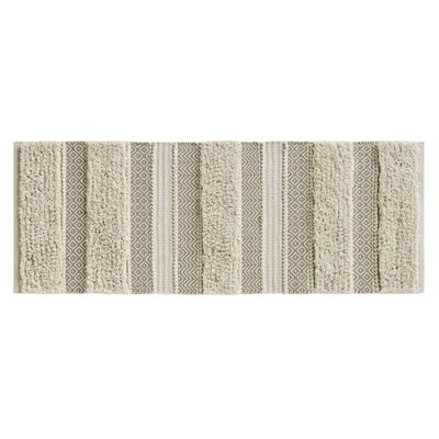 Diamond Stripe Bath Rug White - Threshold™