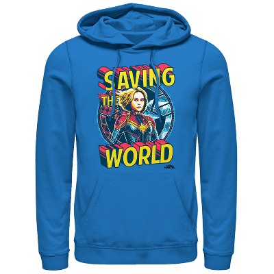 Men's Marvel Captain Marvel Saving the World Pull Over Hoodie
