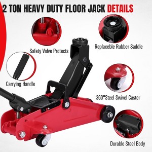 Hydraulic Jack 2 Ton Floor Jack with Oxford Bag, Heavy Duty Car Repair Jack,  Floor Jack with Swivel Casters, Garage and Truck Lifting Jack - 1 of 4