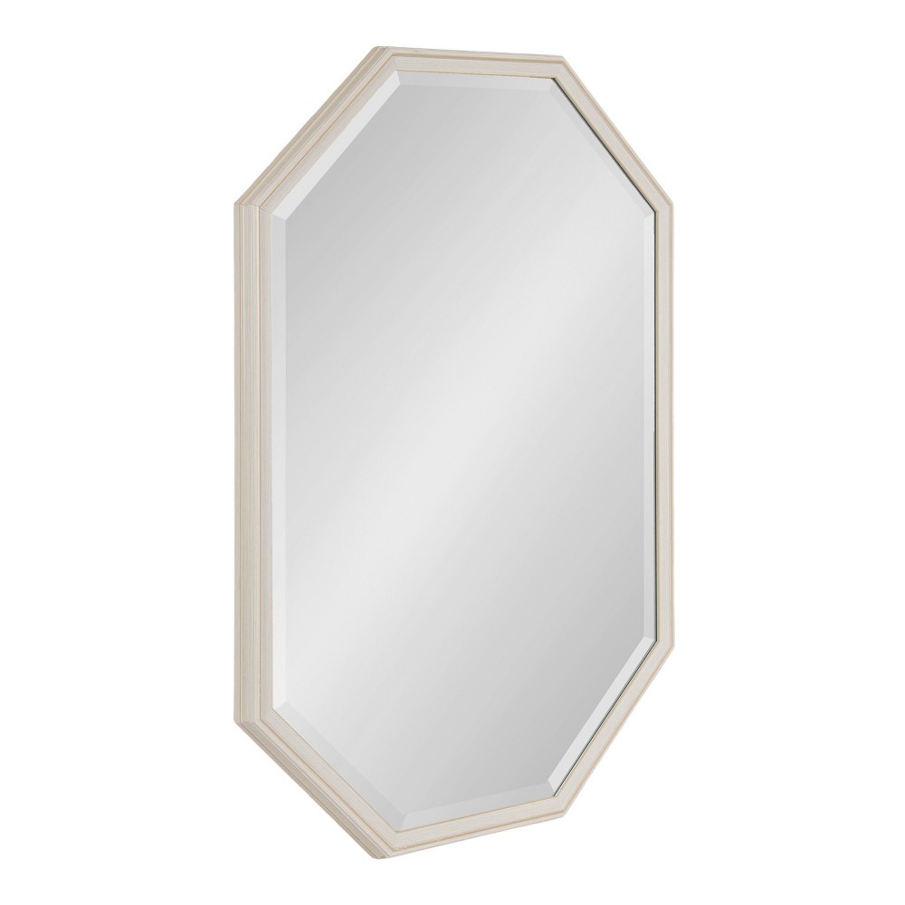 Photos - Wall Mirror 24"x36" Oakhurst Octagon  White - Kate & Laurel: Traditional Design, No Assembly Required
