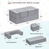 INFURNIC Sofas Modular Kids Sofa Bed Convertible Play Couch for Creative Fun in Playroom, Gray, 40"*20"*16" - 4 of 4