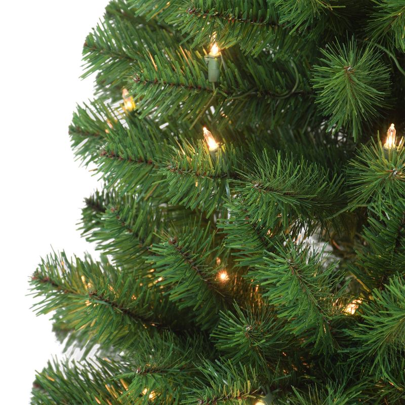 6.5ft Puleo Pre-Lit Slim Northern Fir Artificial Christmas Tree Clear Lights, 3 of 4