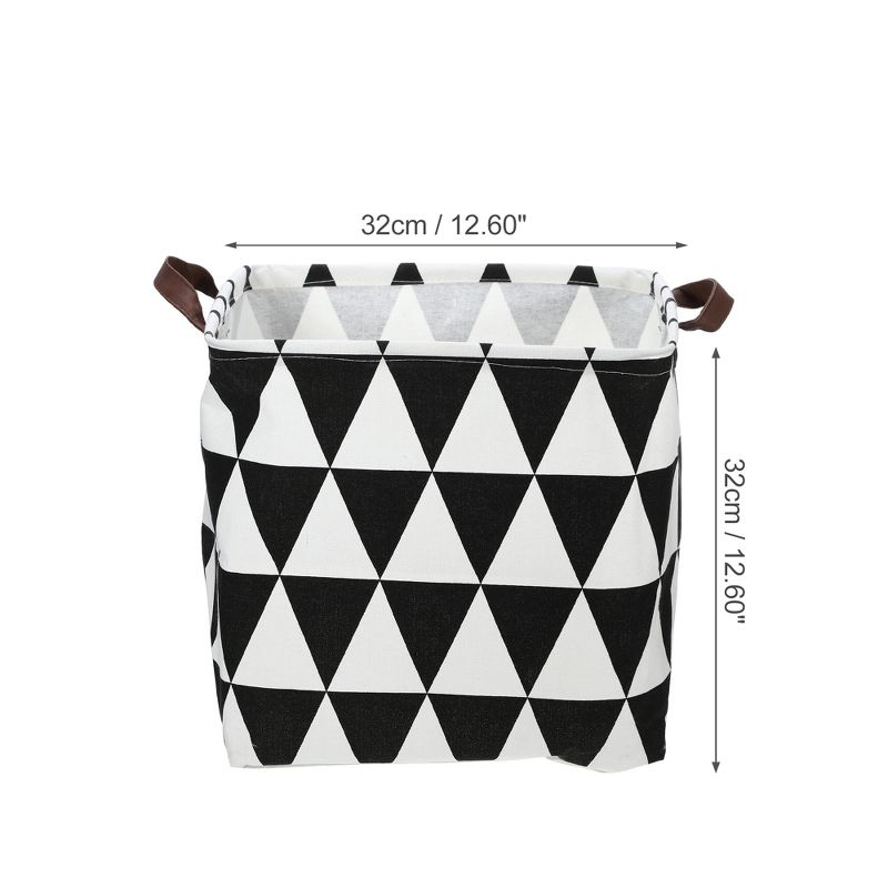Unique Bargains Foldable Square Laundry Basket 1831 Cubic-in Black 1 Pc Triangle, 3 of 7