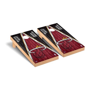 NBA Miami Heat Premium Cornhole Board Triangle Weathered Version