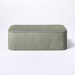 Large Rounded Leather Faux Shagreen Box with Removable Lid Green - Threshold™ designed with Studio McGee