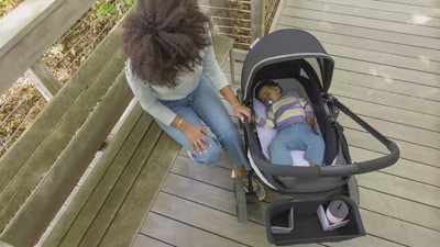 Jetsetter Black All-Terrain Stroller Wagon with Bassinet Insert