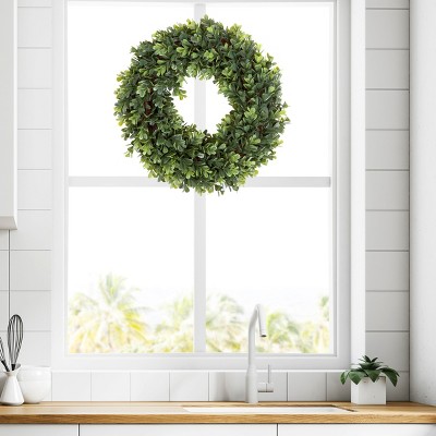 Pure Garden Outdoor/Indoor Artificial Boxwood Wreath