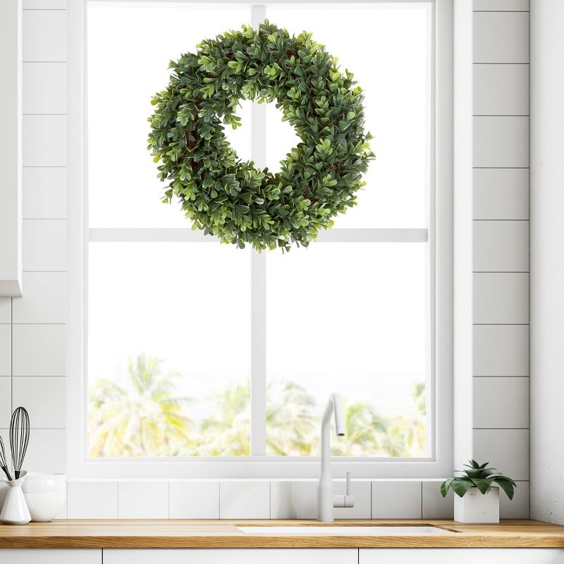 Pure Garden Outdoor/Indoor Artificial Boxwood Wreath, 2 of 11