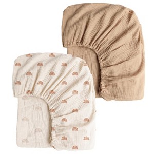 LISM 2 PCS Cotton Crib Sheets Baby Sheets for Standard Crib Mattress, 52"x 28" - 1 of 4