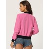 INSPIRE CHIC Women's Stand Collar Zip Up Flap Pocket Bomber Jacket - 4 of 4