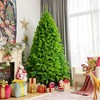 Costway 7.5ft Green Flocked Hinged Artificial Christmas Tree w/ Metal Stand Green - 3 of 4