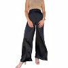 Women's Glamour High Waisted Wide-legged Black Silk Pants - GLAM - 3 of 3