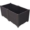 VisioGear Self-Watering Planter Box, Deep Raised Garden Bed Plastic Planter Boxes for Vegetables, Flowers and Succulents, Brown, 31.5"*15.7"*14.7" - 2 of 4