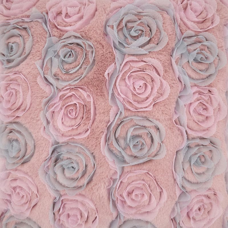 Saro Lifestyle Rose Wedding Cake Throw Pillow With Down Filling, Rose, 17" x 17", 3 of 4