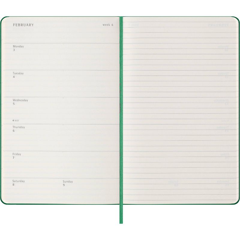 Moleskine 2024-25 Large Weekly Planner 8.26&#34;x5.14&#34; Softcover Myrtle Green, 3 of 6