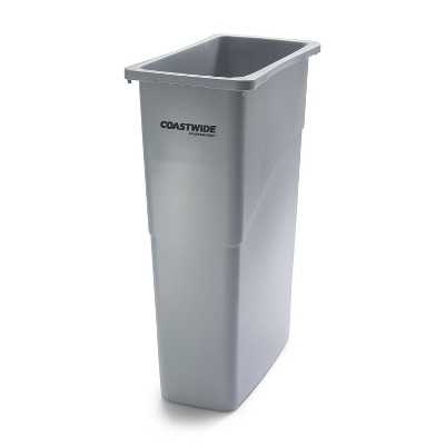 Rubbermaid Indoor Trash Can w/ No Lid, Gray Plastic, 10.25 Gal