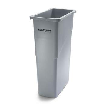 Suncast Commercial 23 Gallon Resin Slim Trash Can with Handles Gray TCNH2030