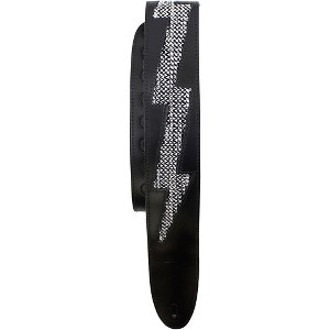 Perri's Metallic Lightning Bolt Leather Guitar Strap Black 2.5 in. - 1 of 1