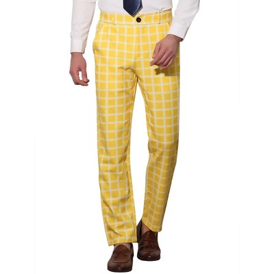 Lars Amadeus Men's Business Plaid Casual Slim Fit Checked Dress Trousers