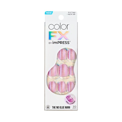 KISS Products colorFX by imPRESS Press-On Manicure Fake Nails - Short Squoval - Starry - 30ct