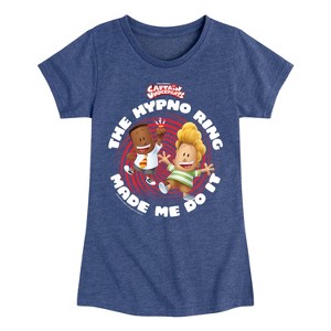 Girls' - Captain Underpants - The Hypno Ring Fitted Short Sleeve Graphic T-Shirt - 1 of 3