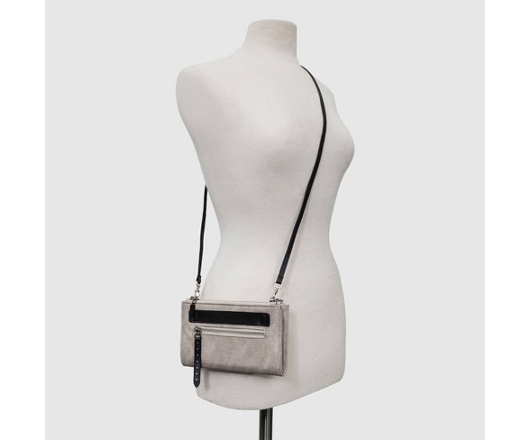 Stella & Max Crossbody Wristlet With Phone Charging Battery - Gray