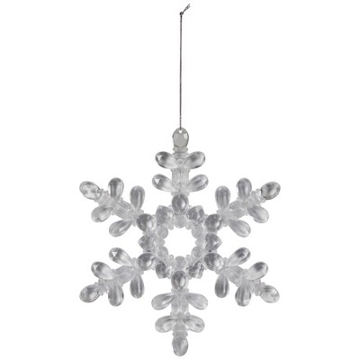 Northlight Hanging Acrylic Snowflake Christmas Ornaments - 7" - Clear - Set of 6