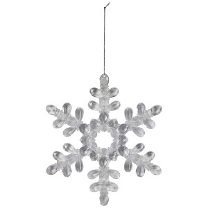 Northlight Hanging Acrylic Snowflake Christmas Ornaments - 7" - Clear - Set of 6 - 1 of 4