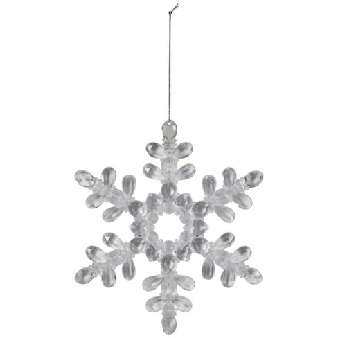 Northlight Hanging Acrylic Snowflake Christmas Ornaments - 7" - Clear - Set of 6 - image 1 of 4