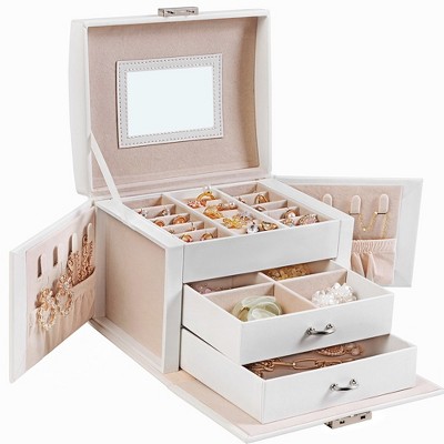 Large Accessory Organizer 3-Tier Mirror Jewelry Box