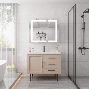 TIRAMISUBEST 36x30 inch Medicine Cabinet with LED Vanity Mirror, Anti-Fog Recessed or Surface Mount Bathroom Double Door Large Storage - 1 of 4