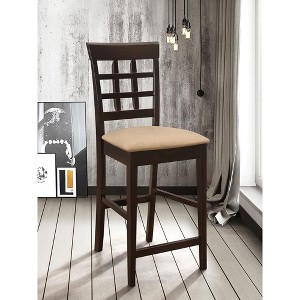 NicBex Counter Stools Set of 2 Rustic Style Counter Height Stools with Cutout Design and Upholstered Cushion for Kitchen Island, Cafe - 1 of 4