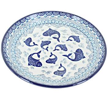Blue Rose Polish Pottery Ceramika Artystyczna Dessert Plate
