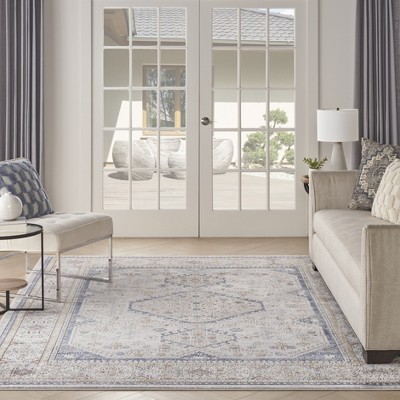 Handmade Grey/Blue Vintage Persian-Inspired 8' x 10' Rug
