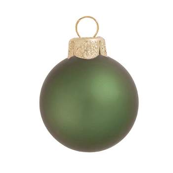 Northlight Matte Finish Glass Christmas Ball Ornaments - 2.75" (70mm) - Green - 12ct